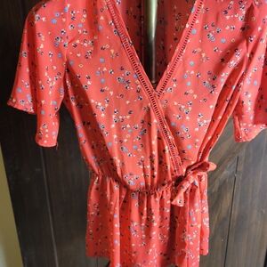 Sienna Sky Vibrant Red Floral Blouse